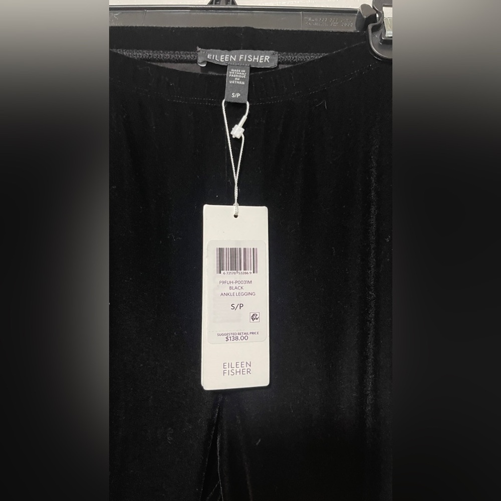 Eileen Fisher Women Black Velvet Ankle Length Leggings Pants Size S - Picture 4 of 6
